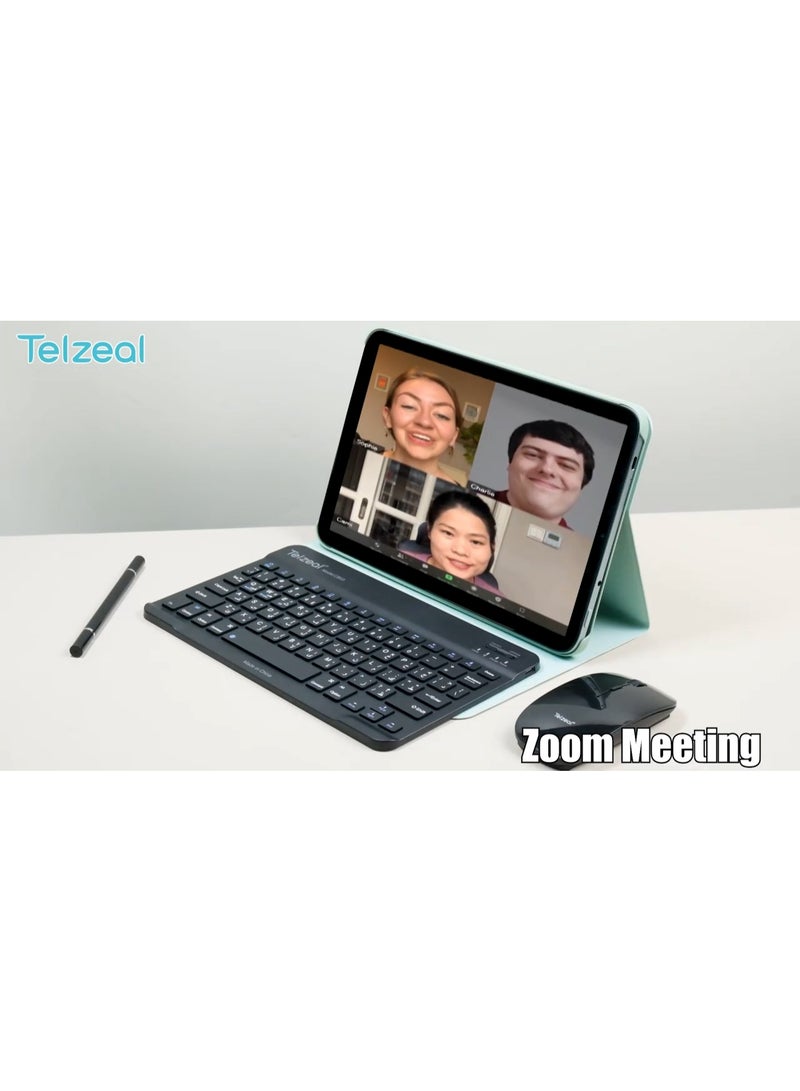 Telzeal P201 11-Inch Android Tablet 12GB RAM 512GB ROM 10000mAh Battery 13MP+8MP Camera With Wireless Keyboard and Mouse Pink - Image 4